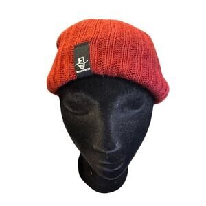 Forbusite Ribbed Knit Slouchy Beanie Hat Red Unisex One Size